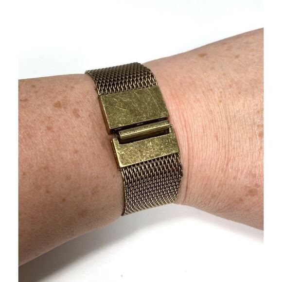J Crew Bracelet Mesh Brass Tone Vintage 6.25” - Picture 9 of 12